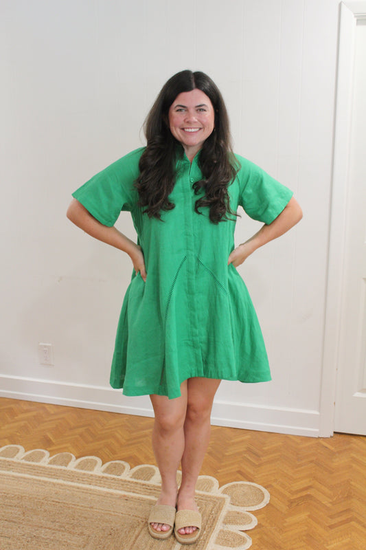 Sara Dress in Kelly Green