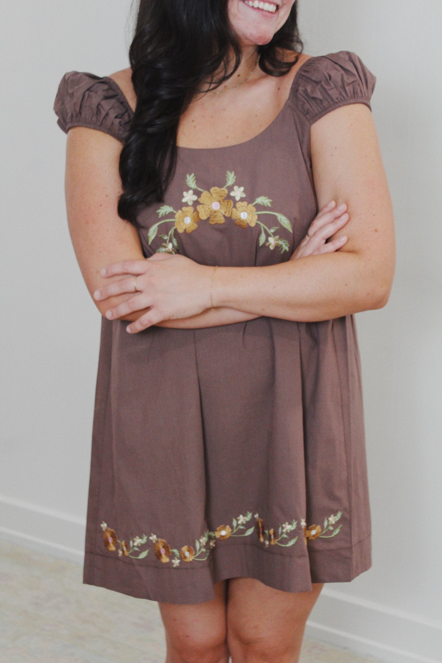 Mocha Floral Dress