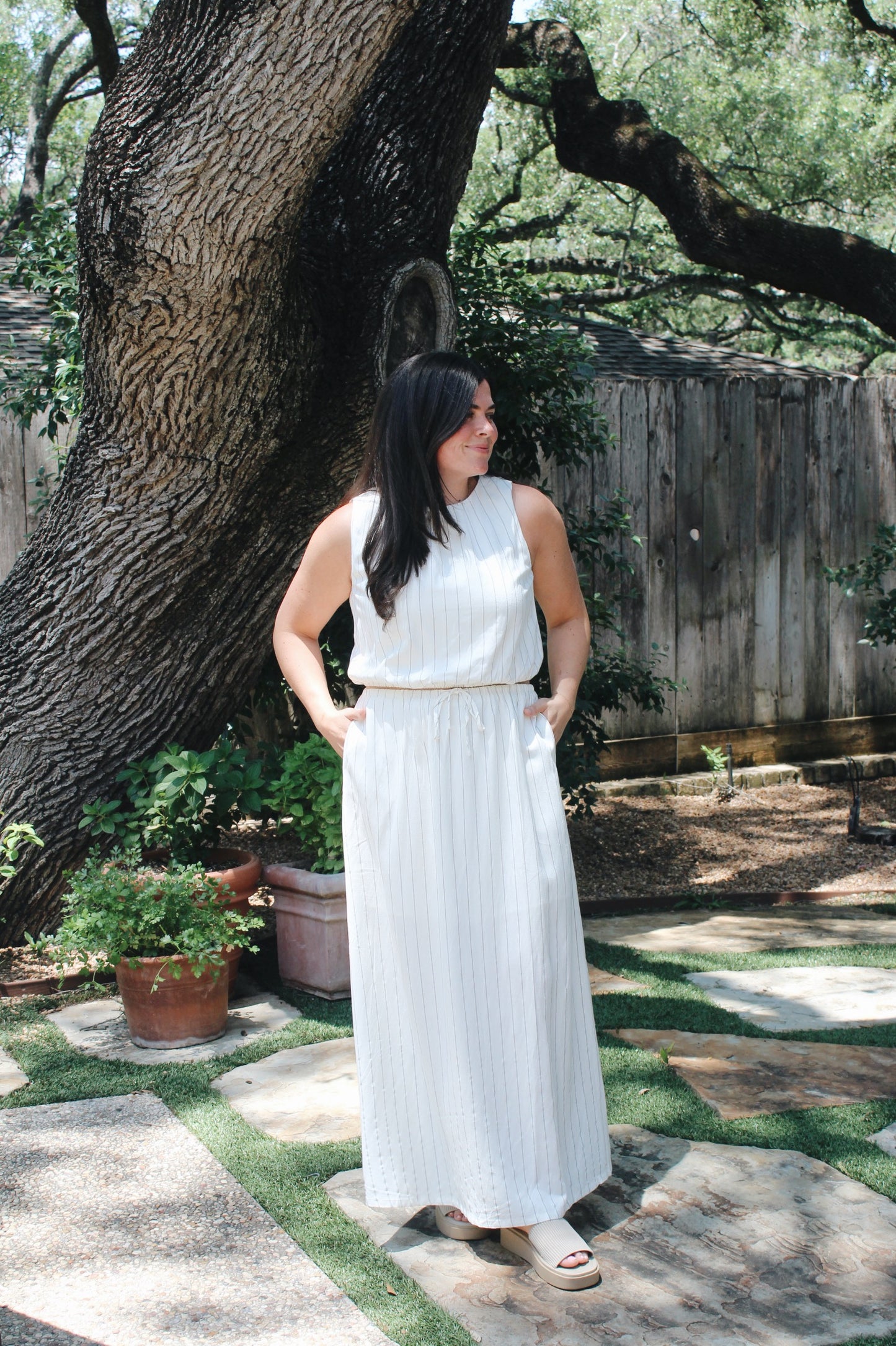 Ivory Thin Stripe Set