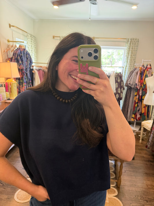 Navy Drop Shoulder Sweater