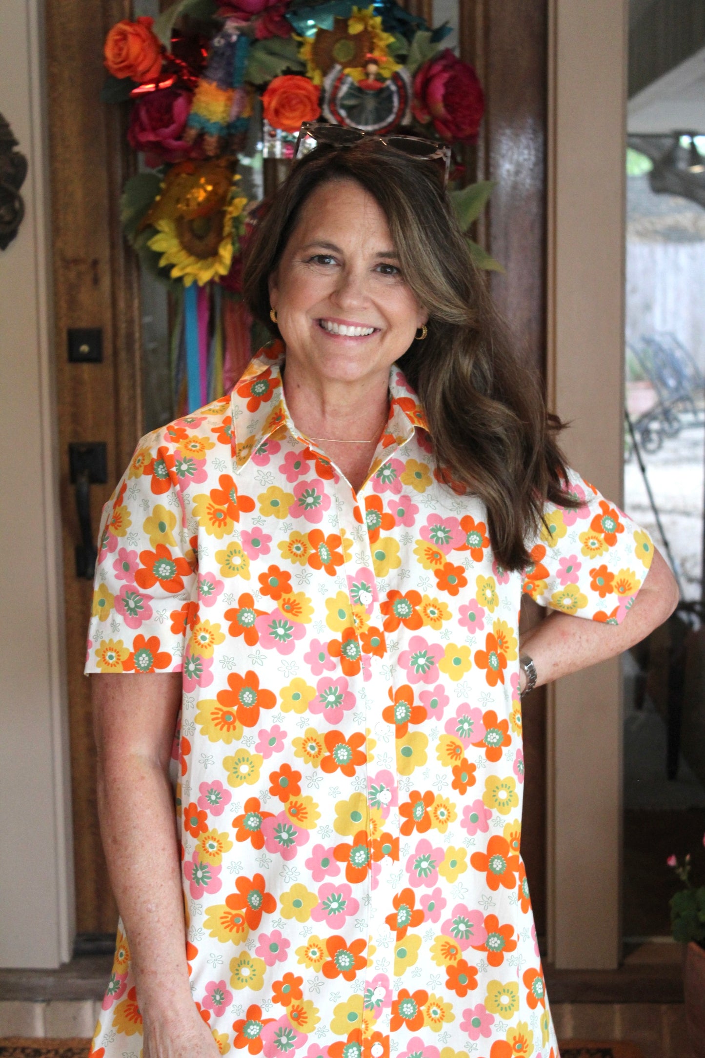 Button Up Floral Dress