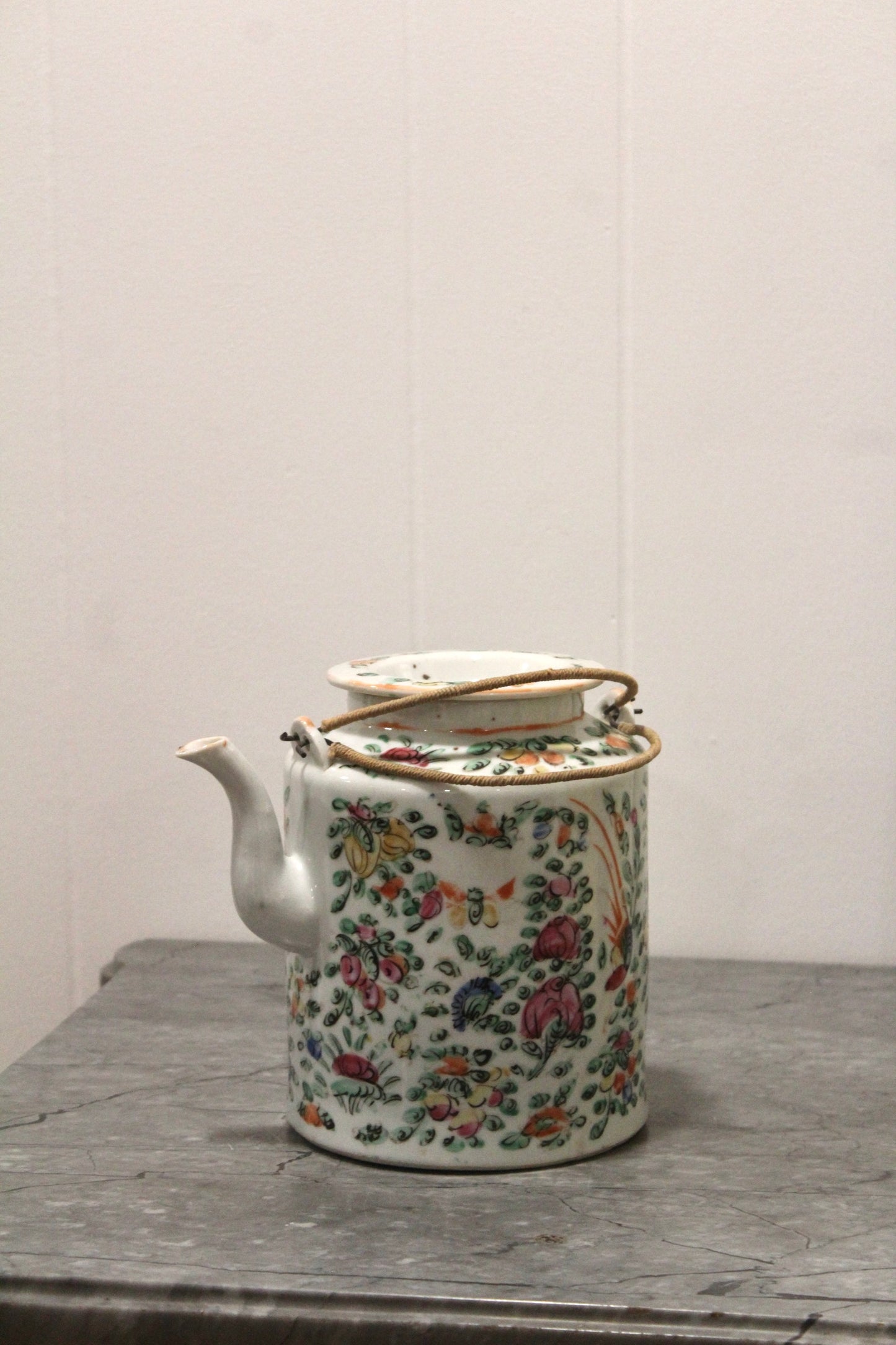 Antique Chinese Famille Rose Porcelain Tea Pot
