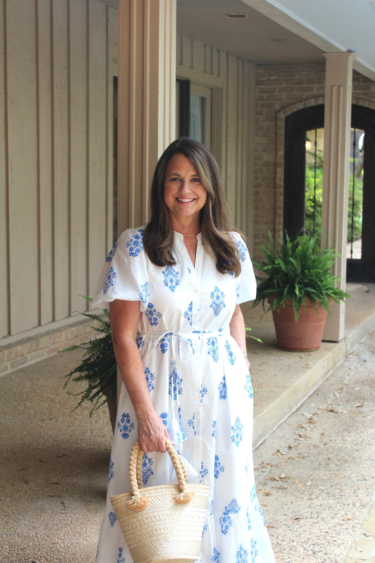 White Button Down Midi Dress