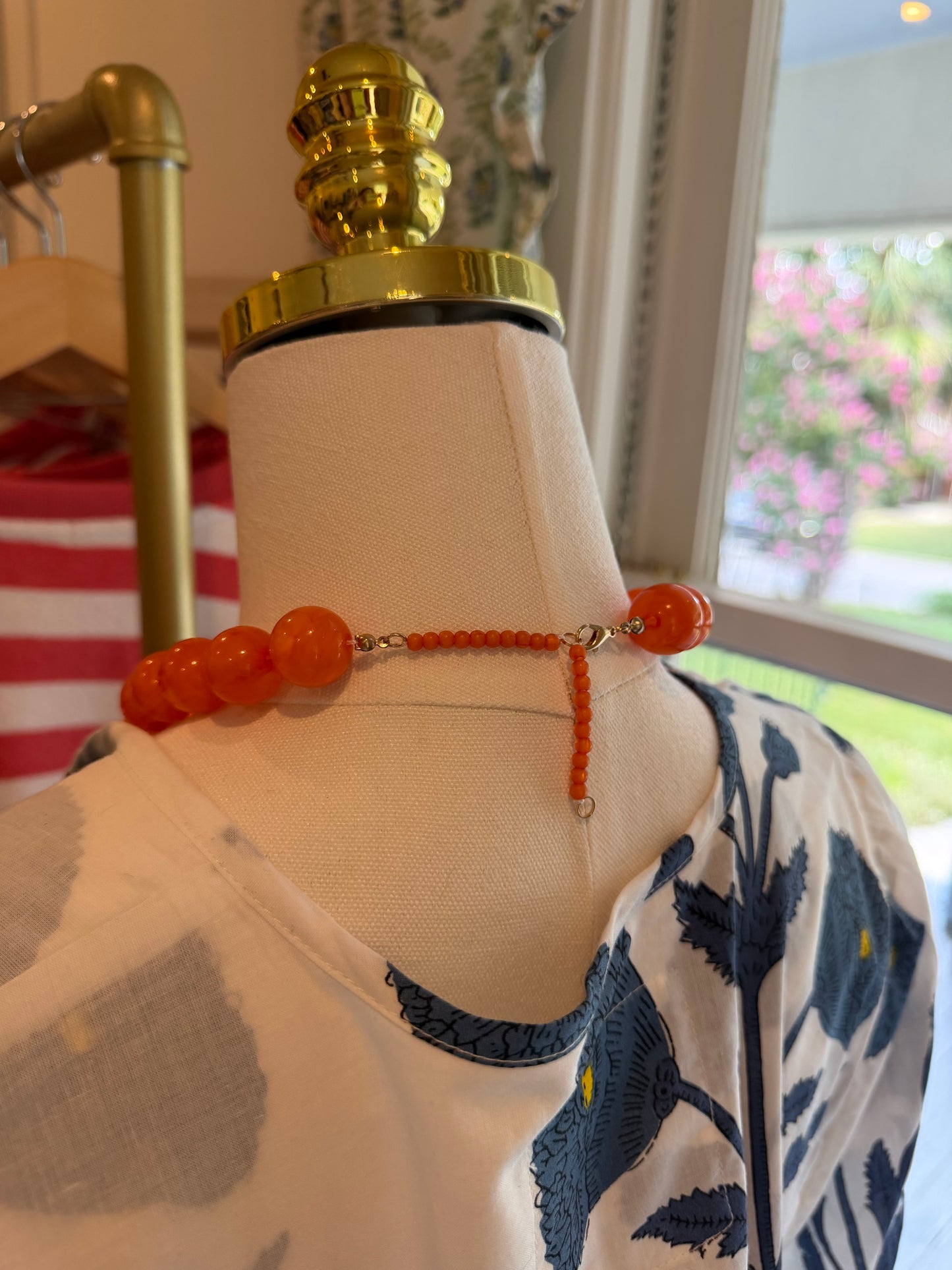 Orange Ball Necklace