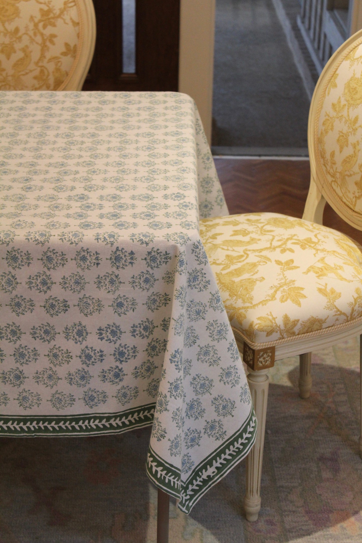 Table Throw - Lotus, Sage & Uniform Blue