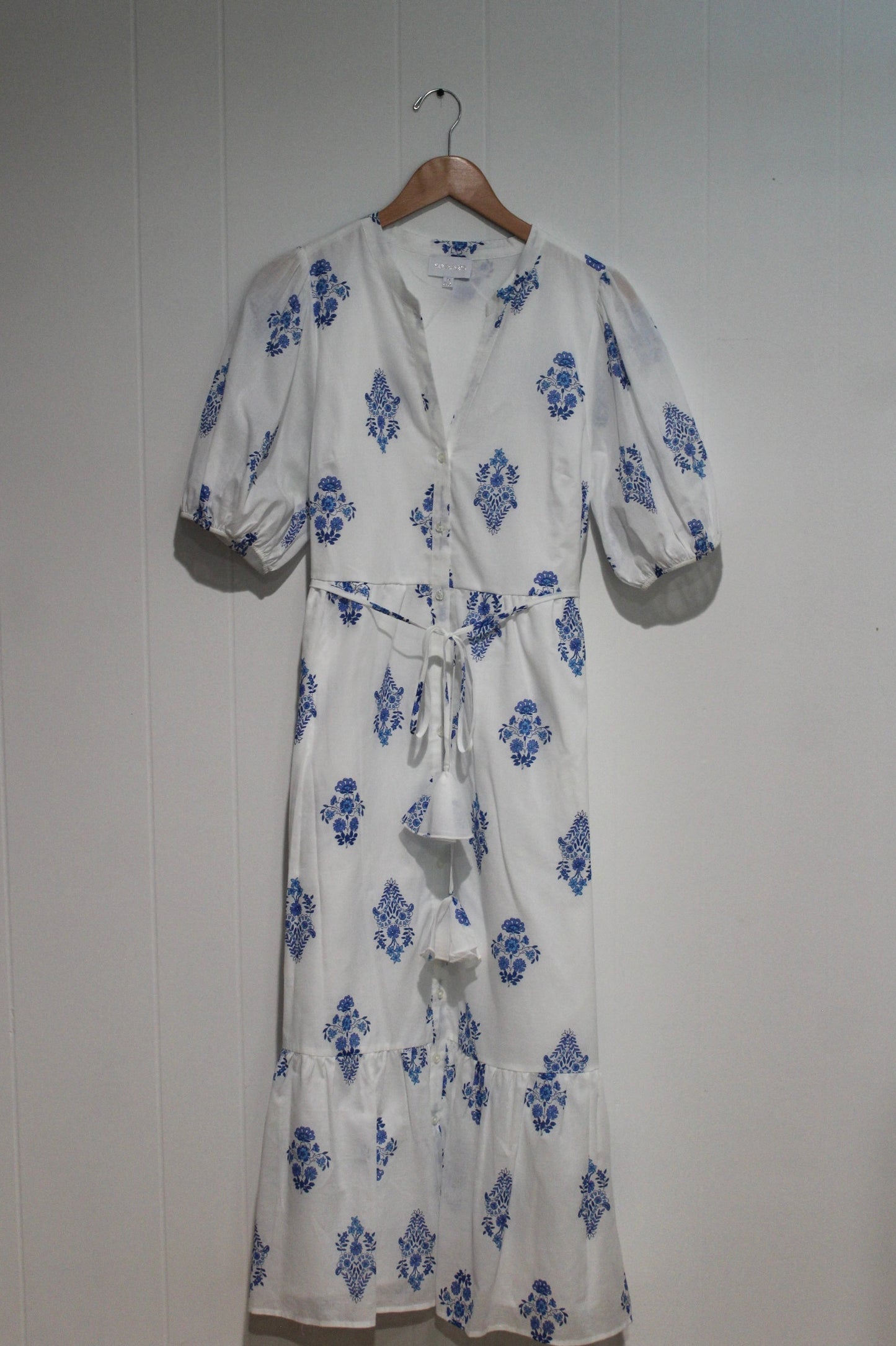 White Button Down Midi Dress