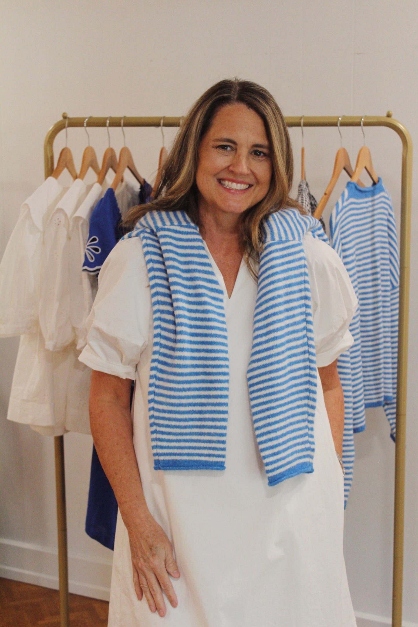 Piper Cardigan - Blue Stripe