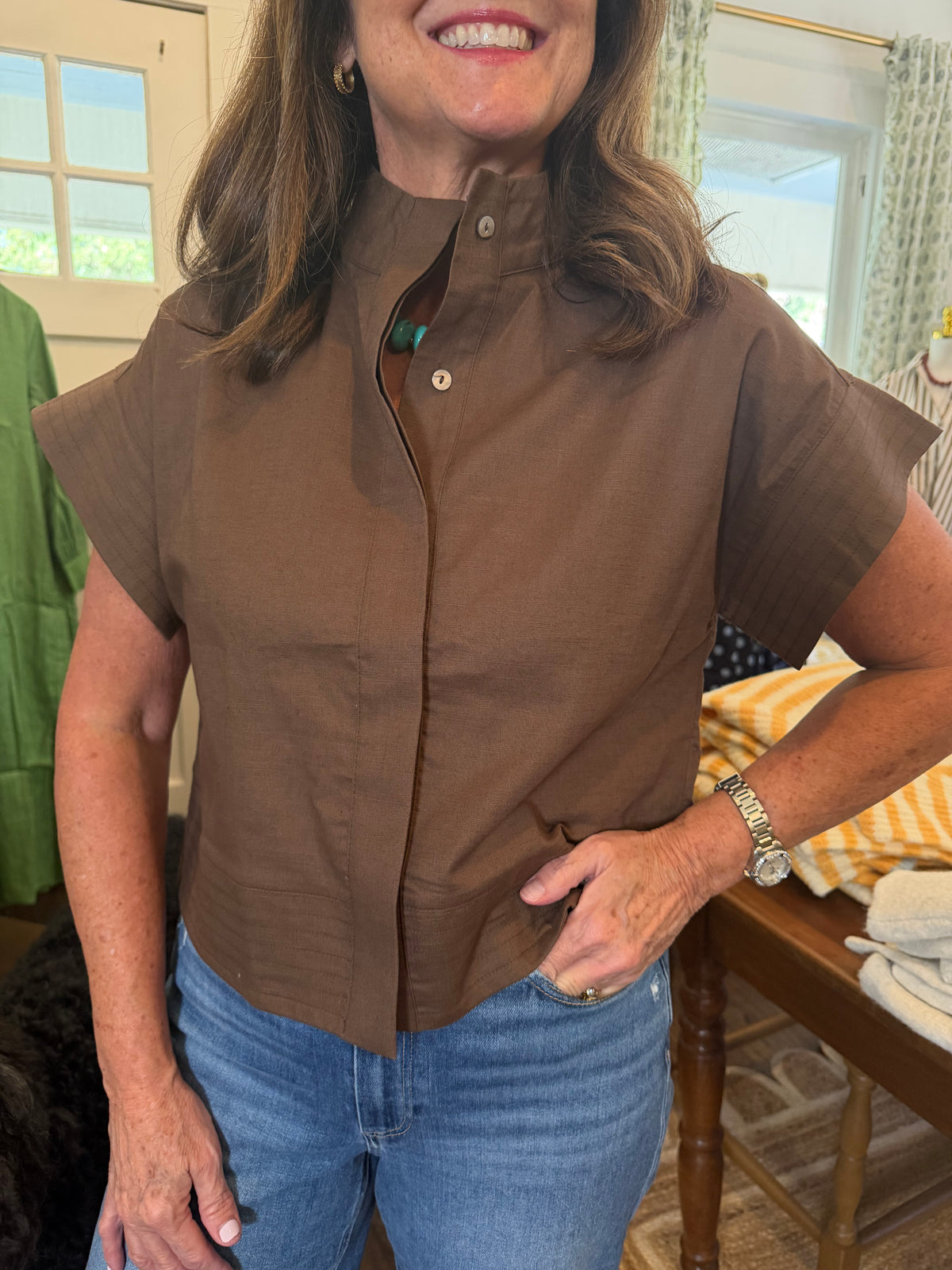 Brown Boxy Top