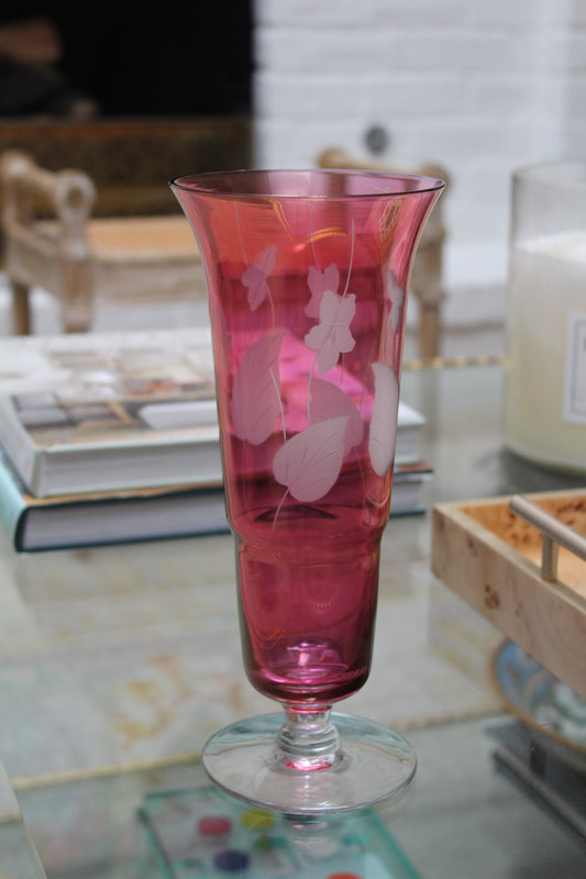 Cranberry Glass Vase