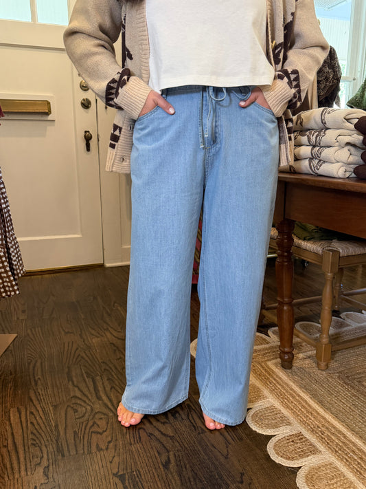 Wide Leg Denim Pants