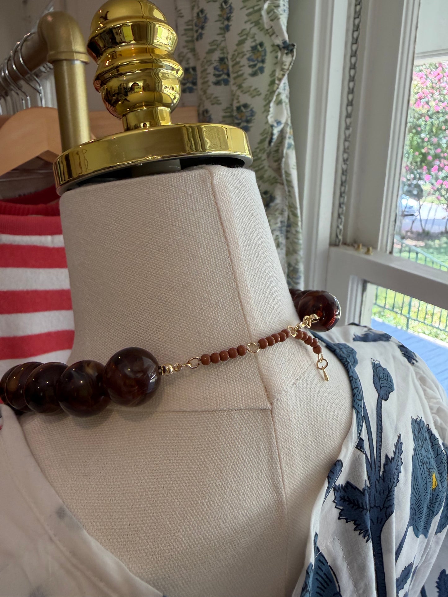 Brown / Gold Bubble Necklace