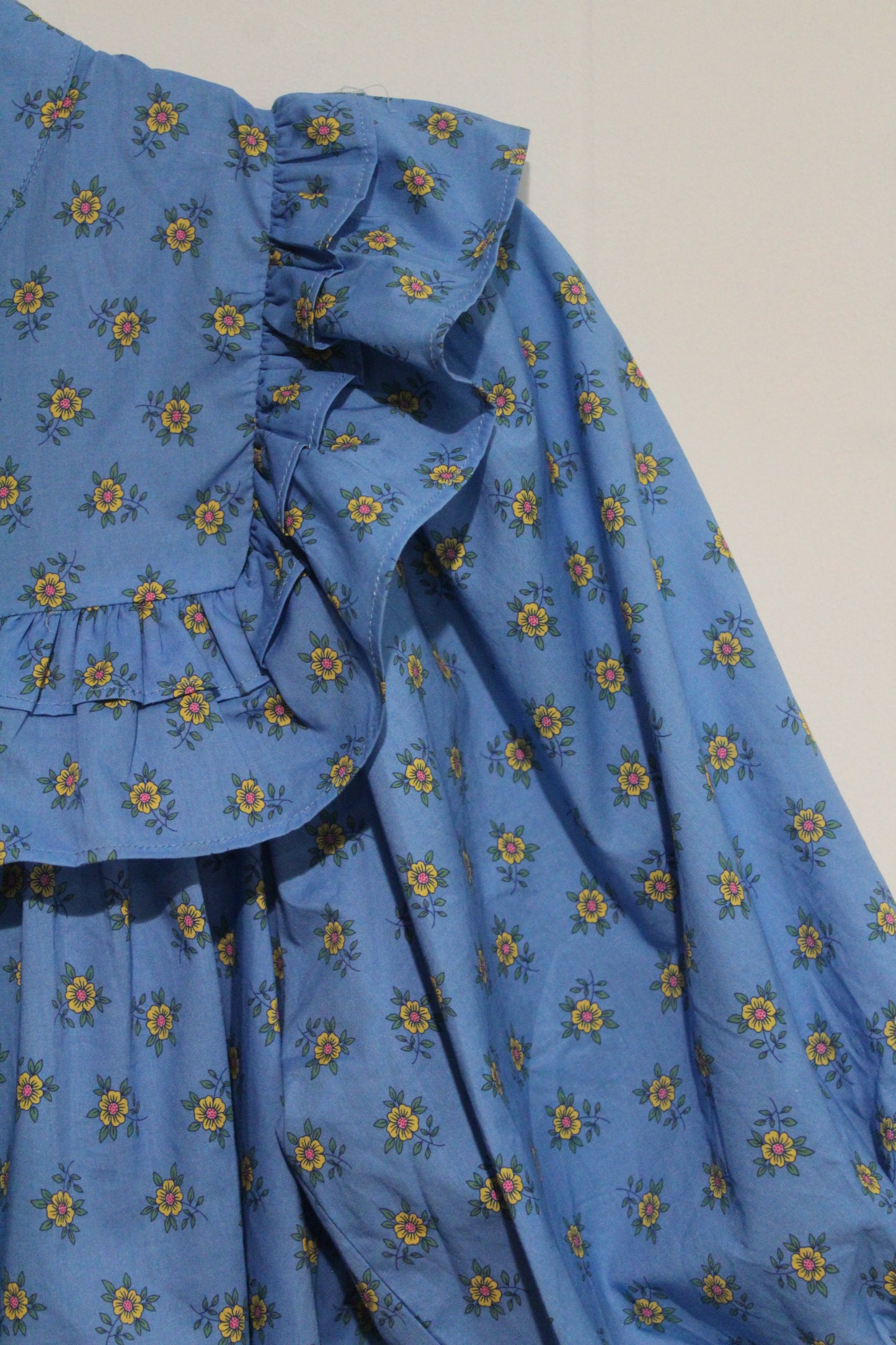 Blue Puff Sleeve Mini Dress