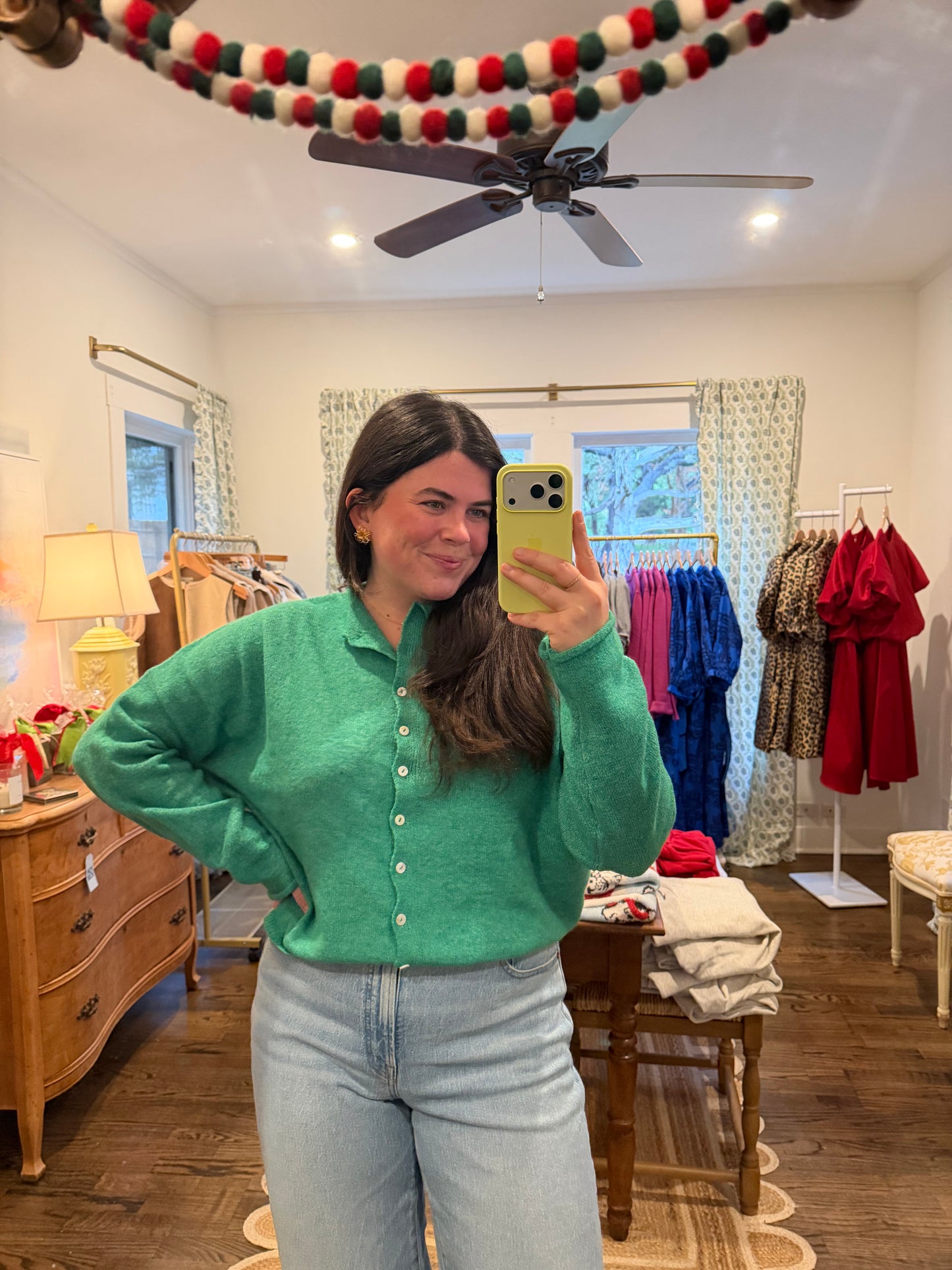 Kelly Green Piper Cardigan