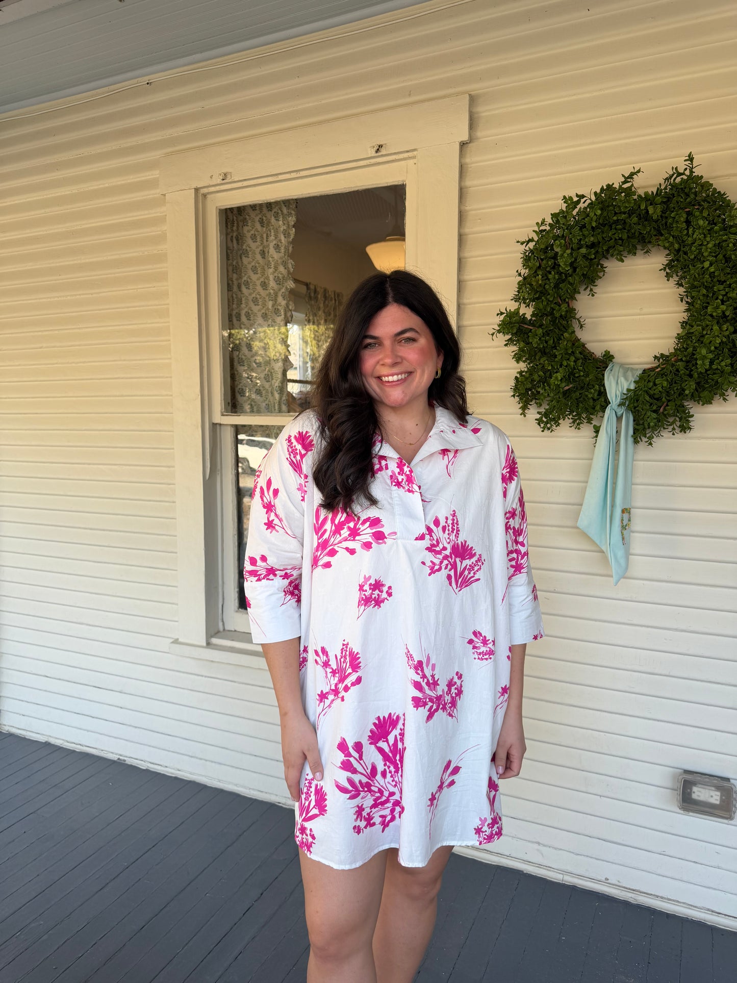 Pink Block Print Dress