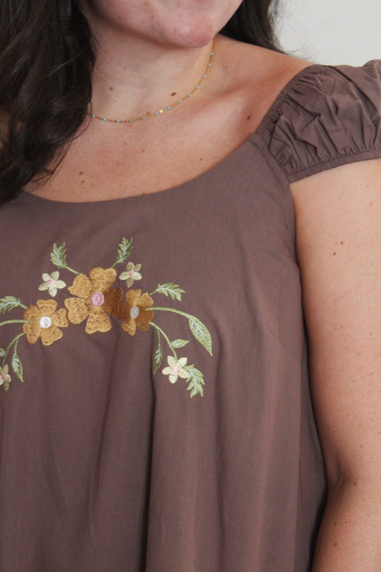 Mocha Floral Dress