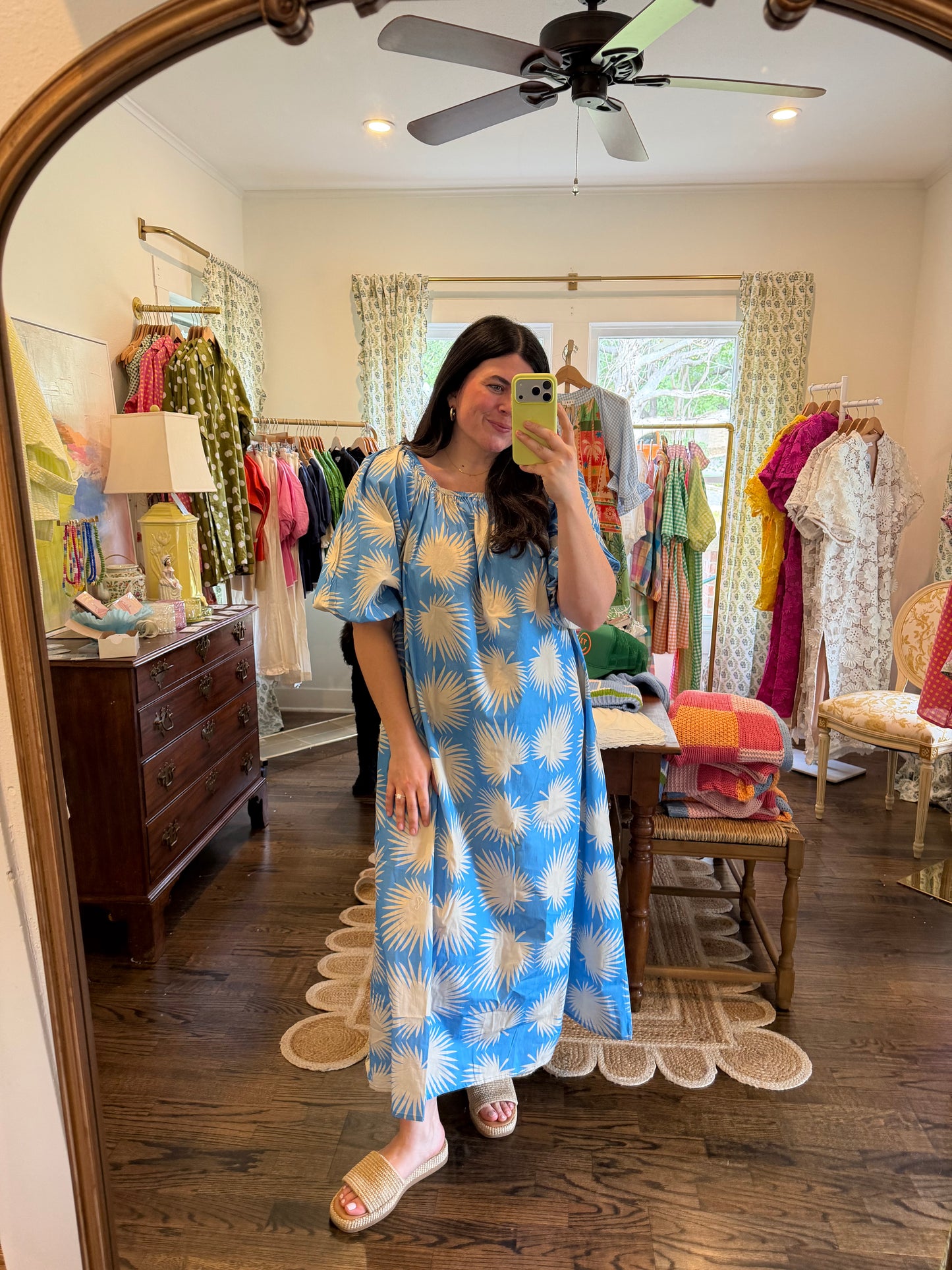 Blue Palm Dress