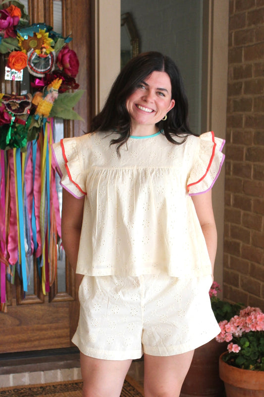 Ivory Eyelet Lottie Top