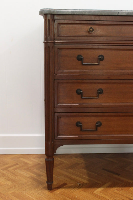 4 Drawer, Vintage Louis Marble Top Chest