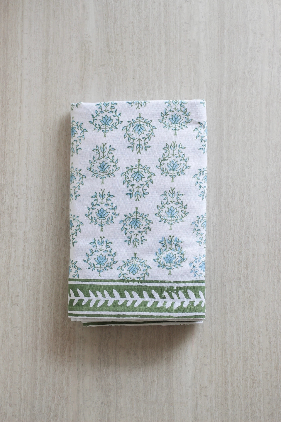 Table Throw - Lotus, Sage & Uniform Blue