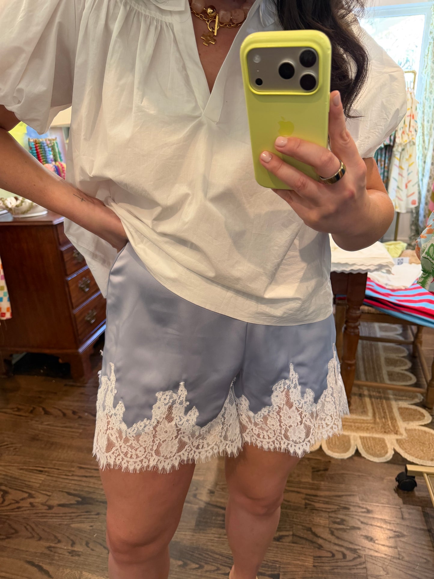 Periwinkle Lace Shorts