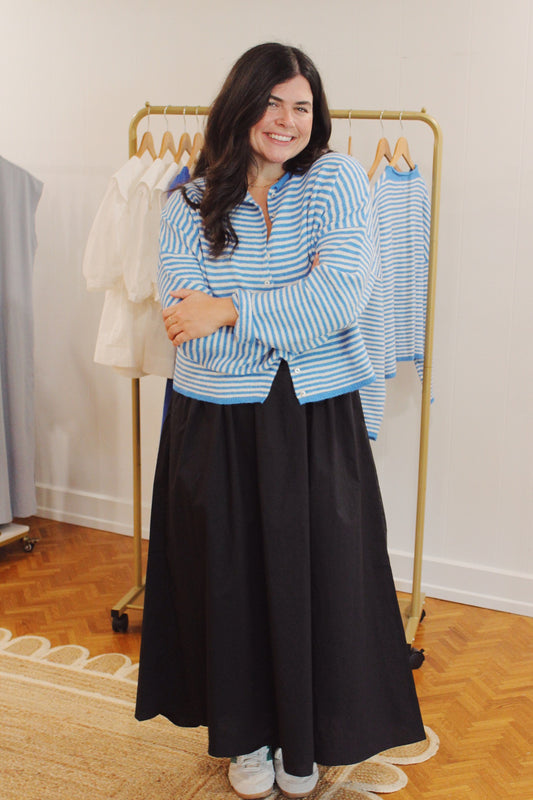 Piper Cardigan - Blue Stripe