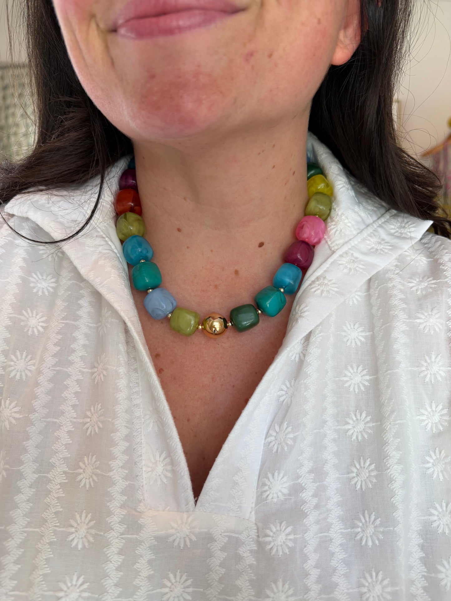 Rainbow Cube Necklace