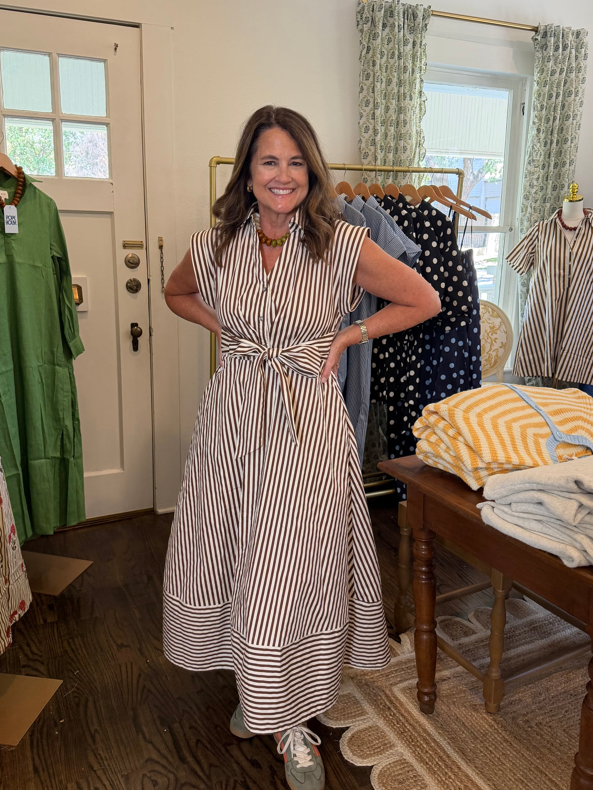Front Tie Midi Dress
