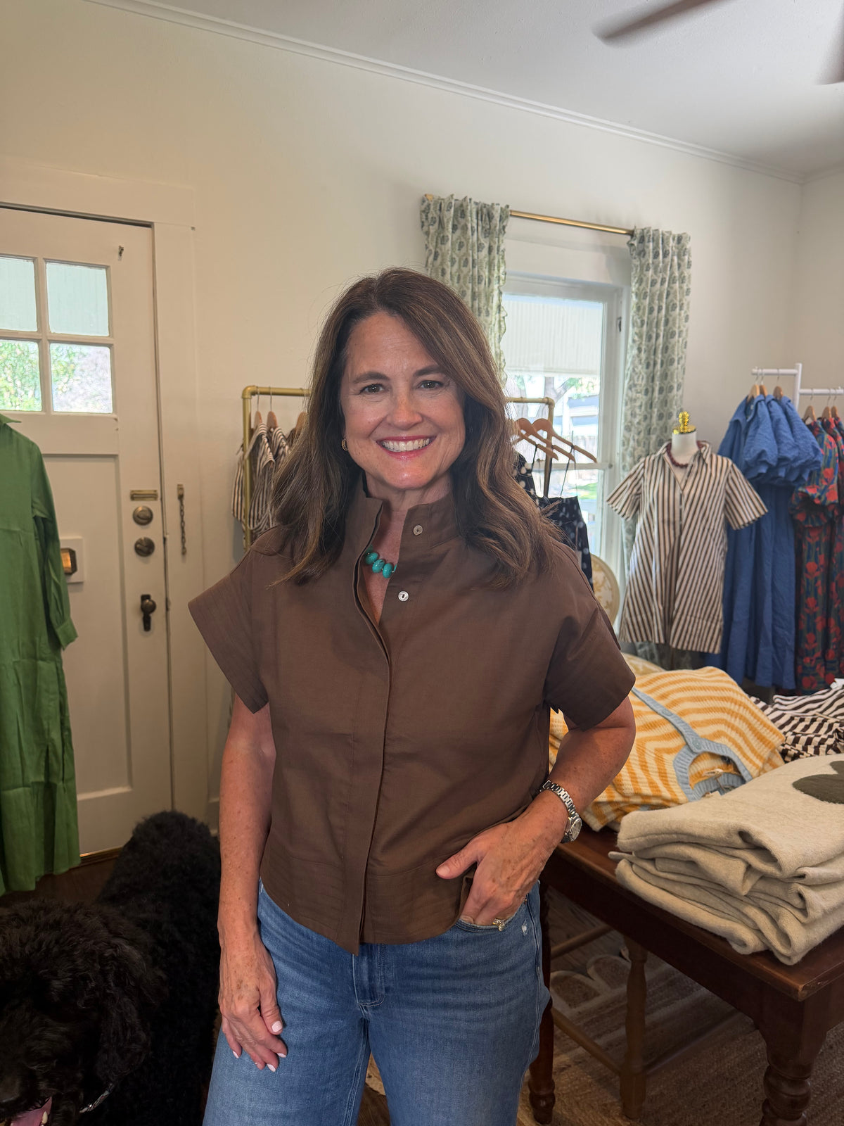 Brown Boxy Top