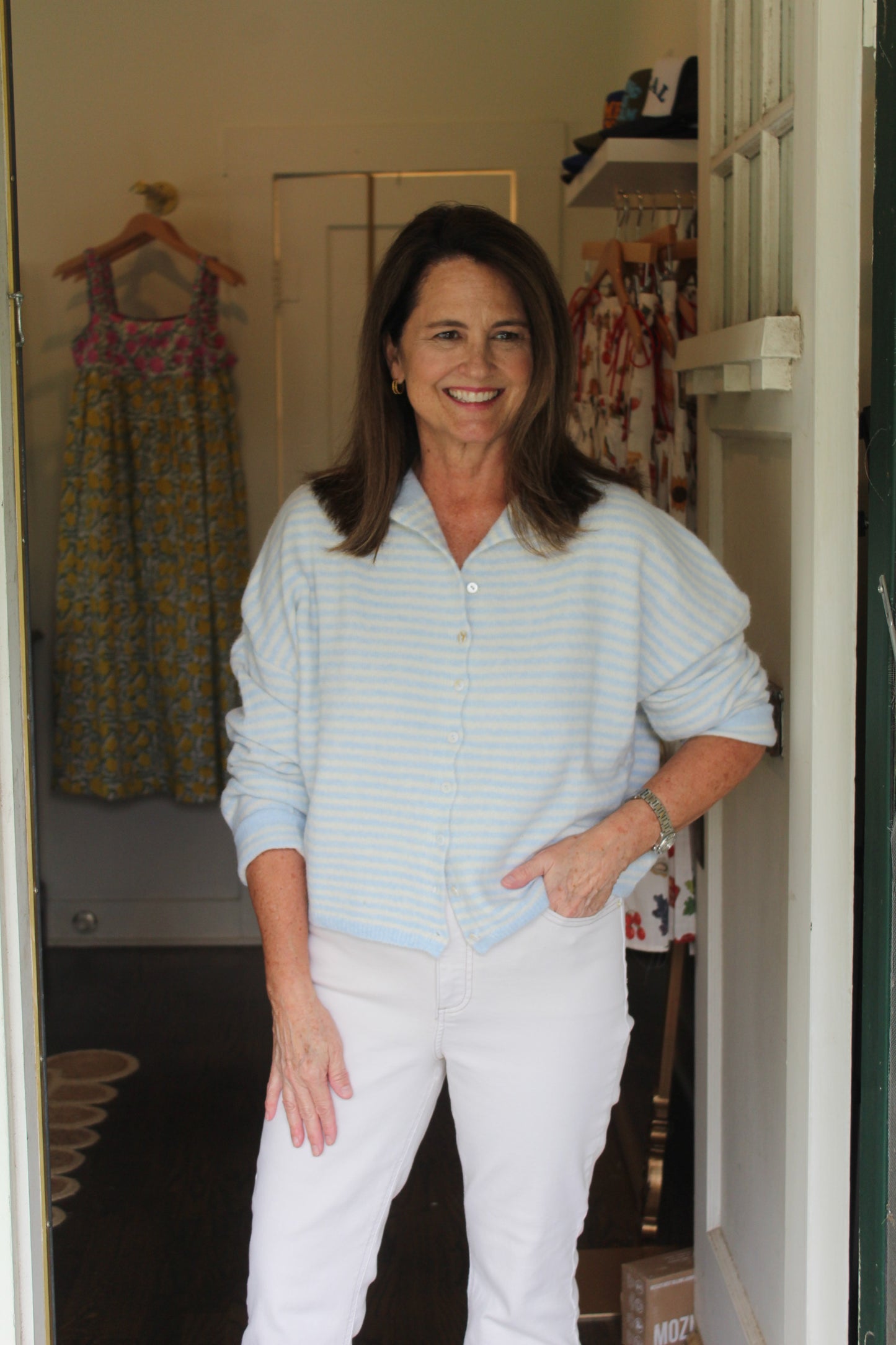 Light Blue Stripe Piper Cardigan