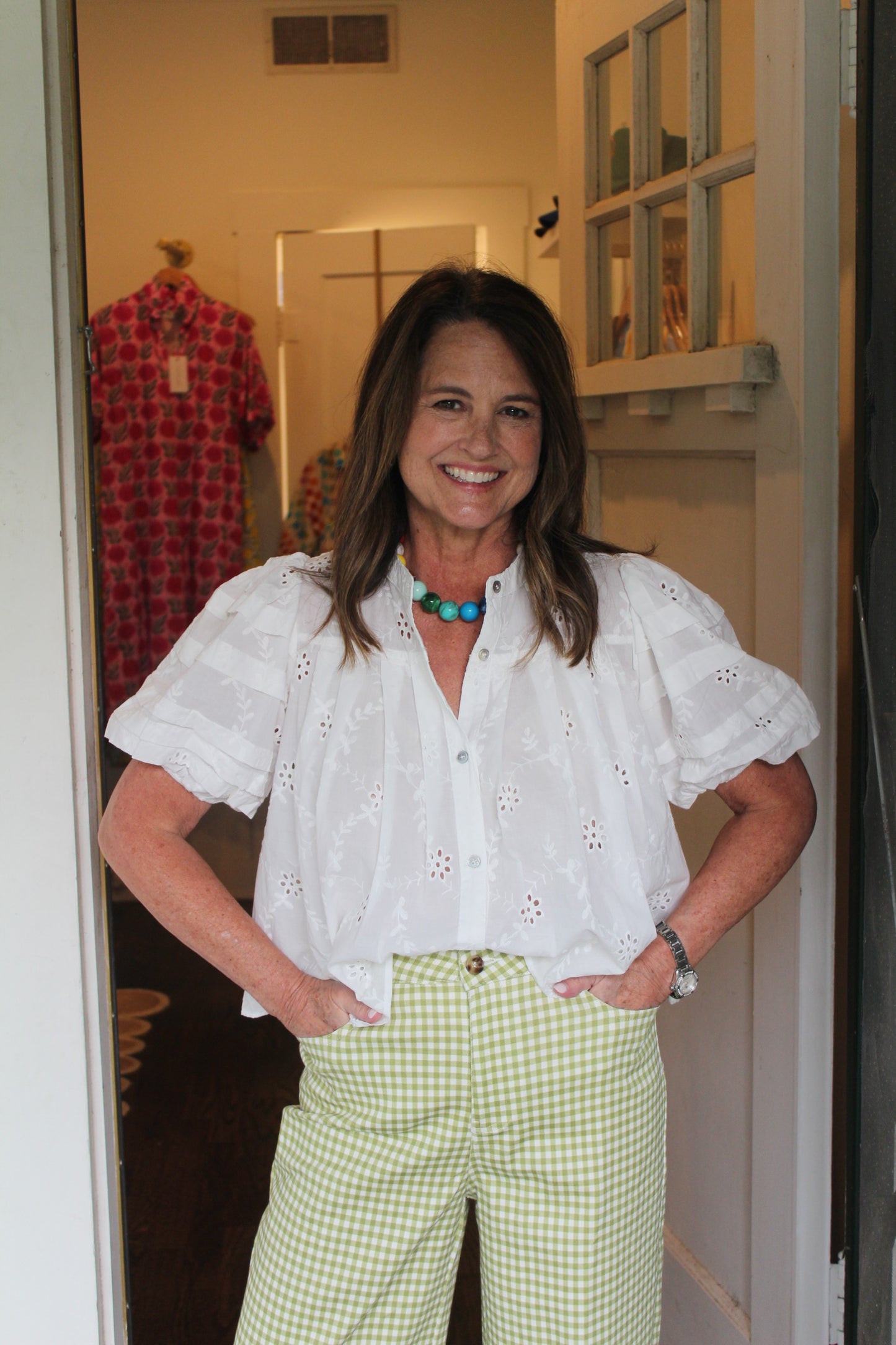 Cotton Eyelet Top