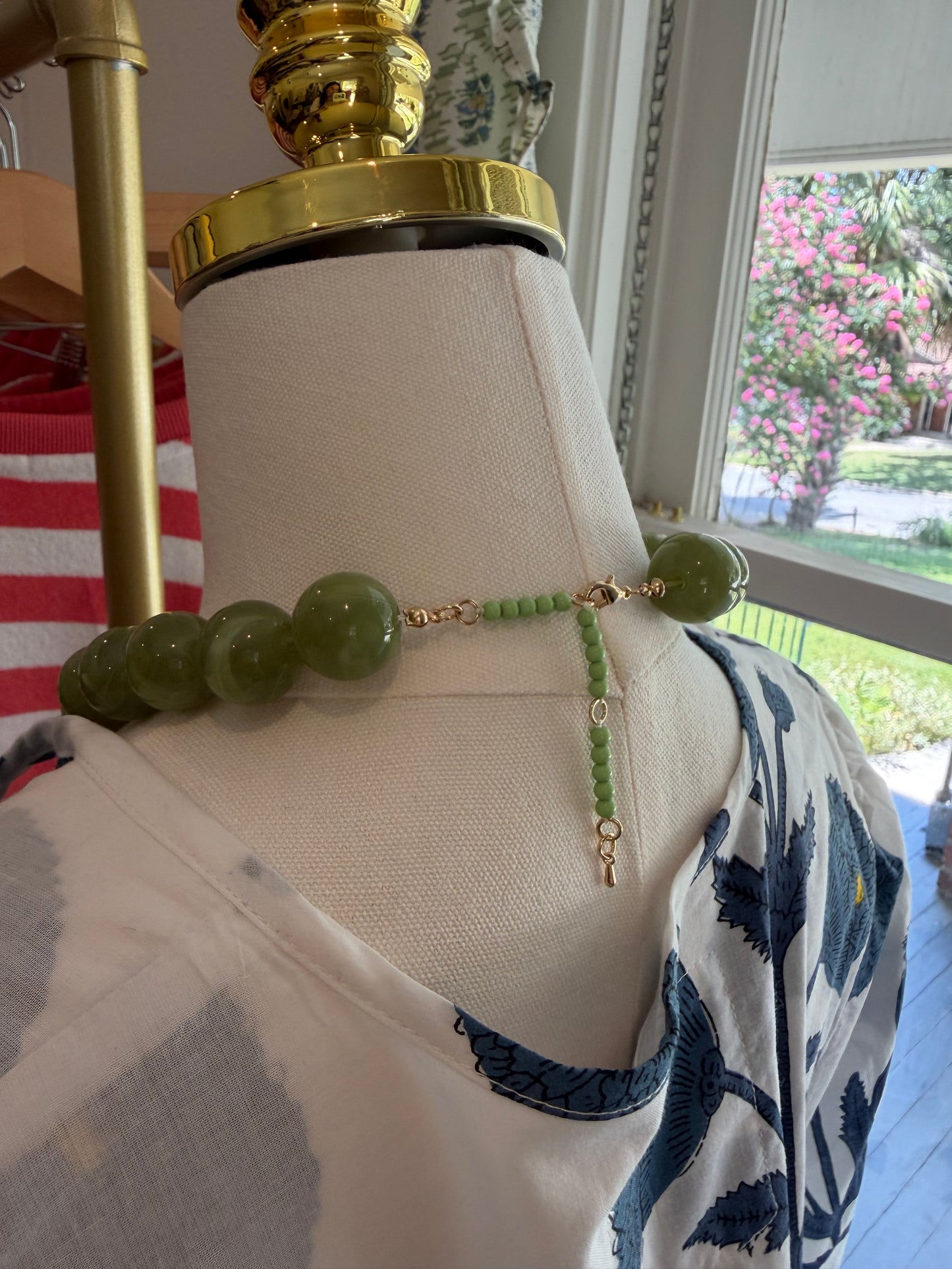Green / Gold Bubble Necklace