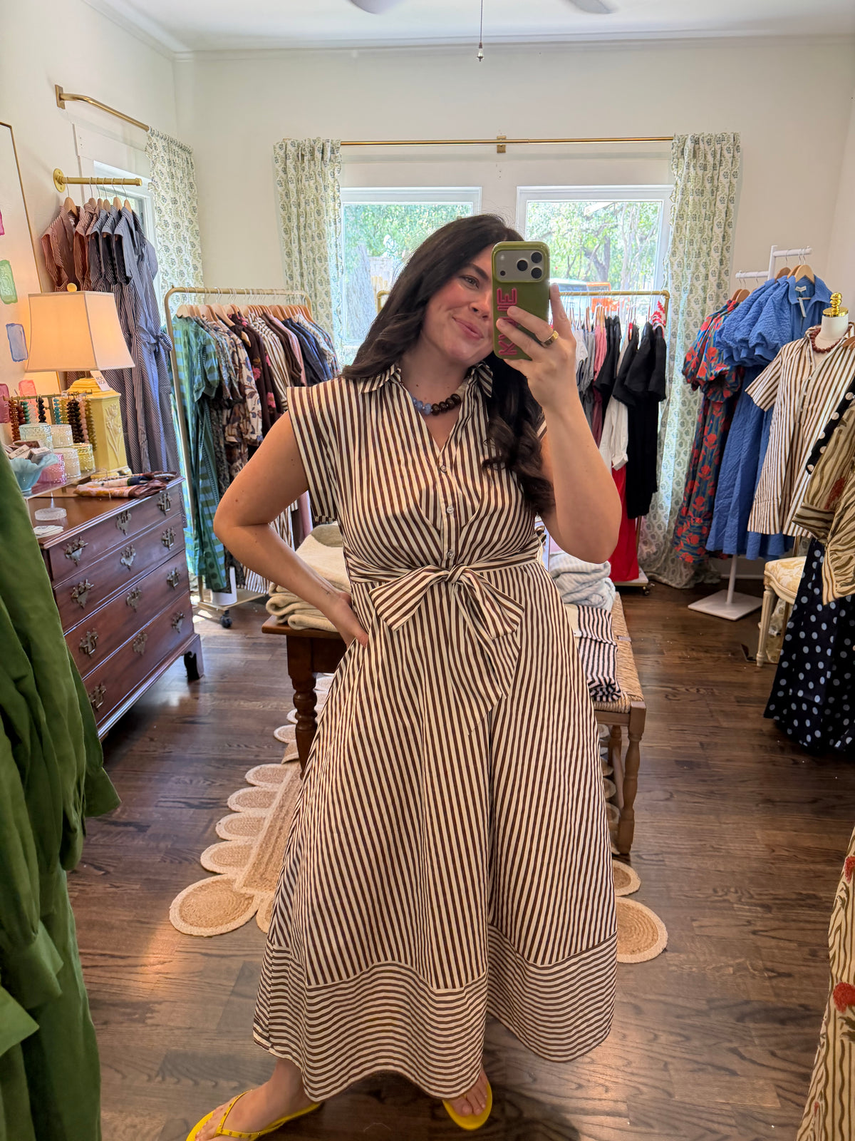 Front Tie Midi Dress