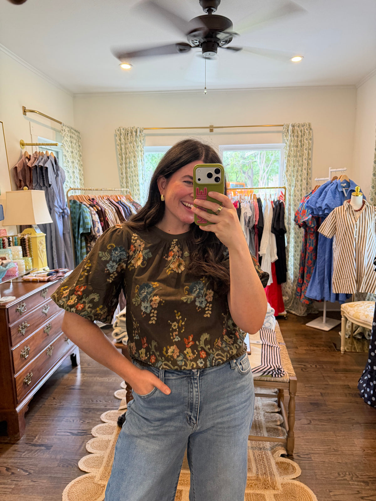 Brown Floral Top
