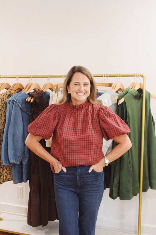 Red Plaid Top