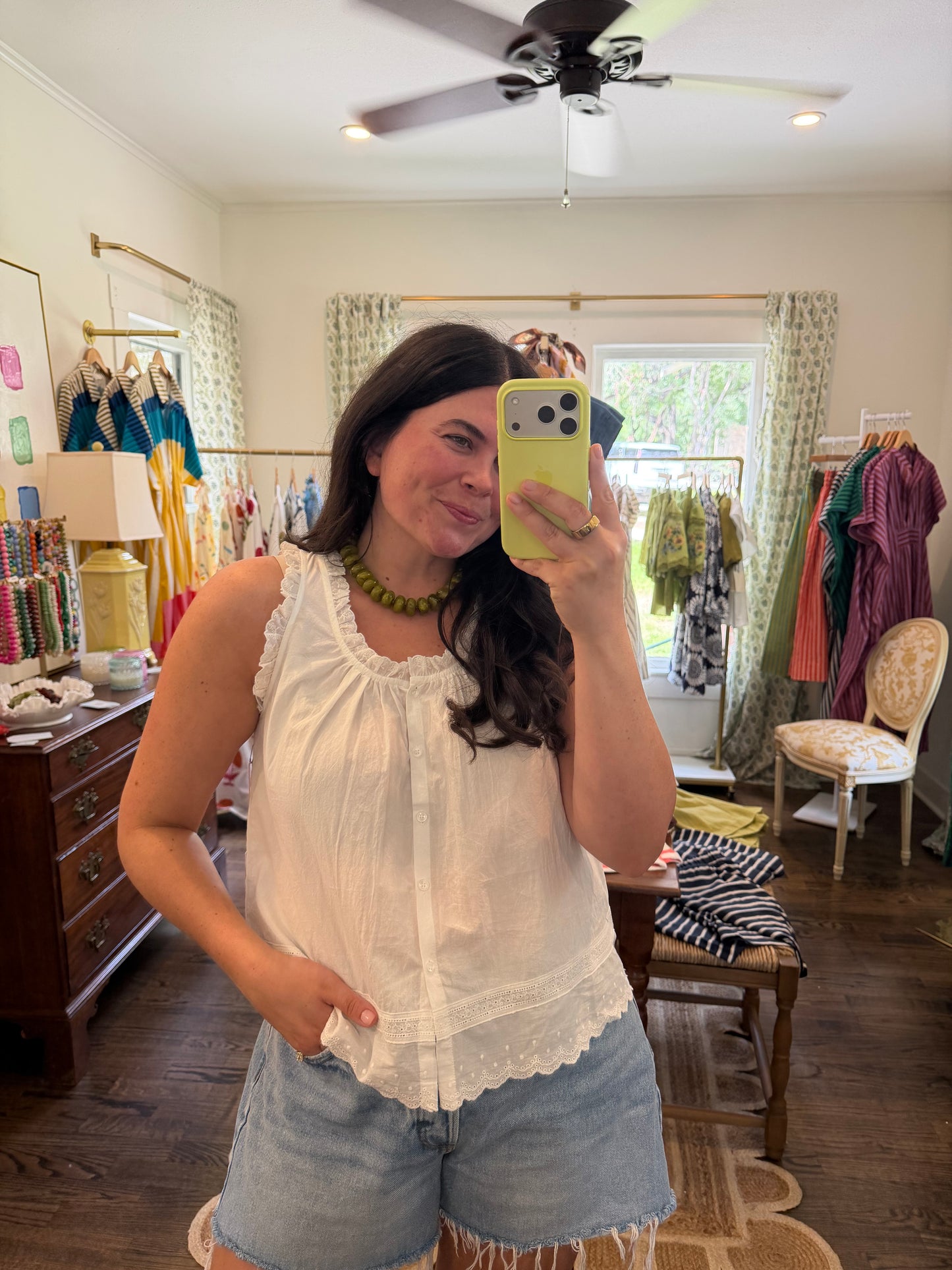 Eyelet Ruffle Blouse