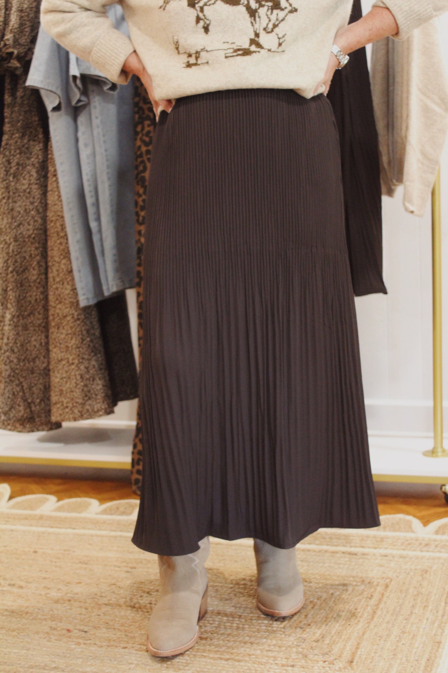 Chocolate Satin Skirt