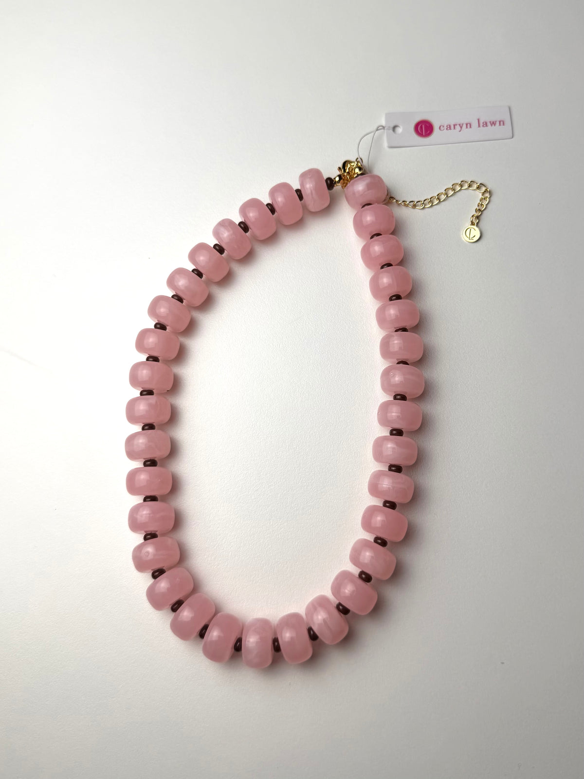 Caryn Lawn Pink & Brown Necklace