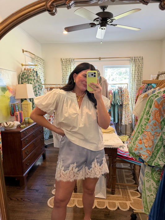 Periwinkle Lace Shorts