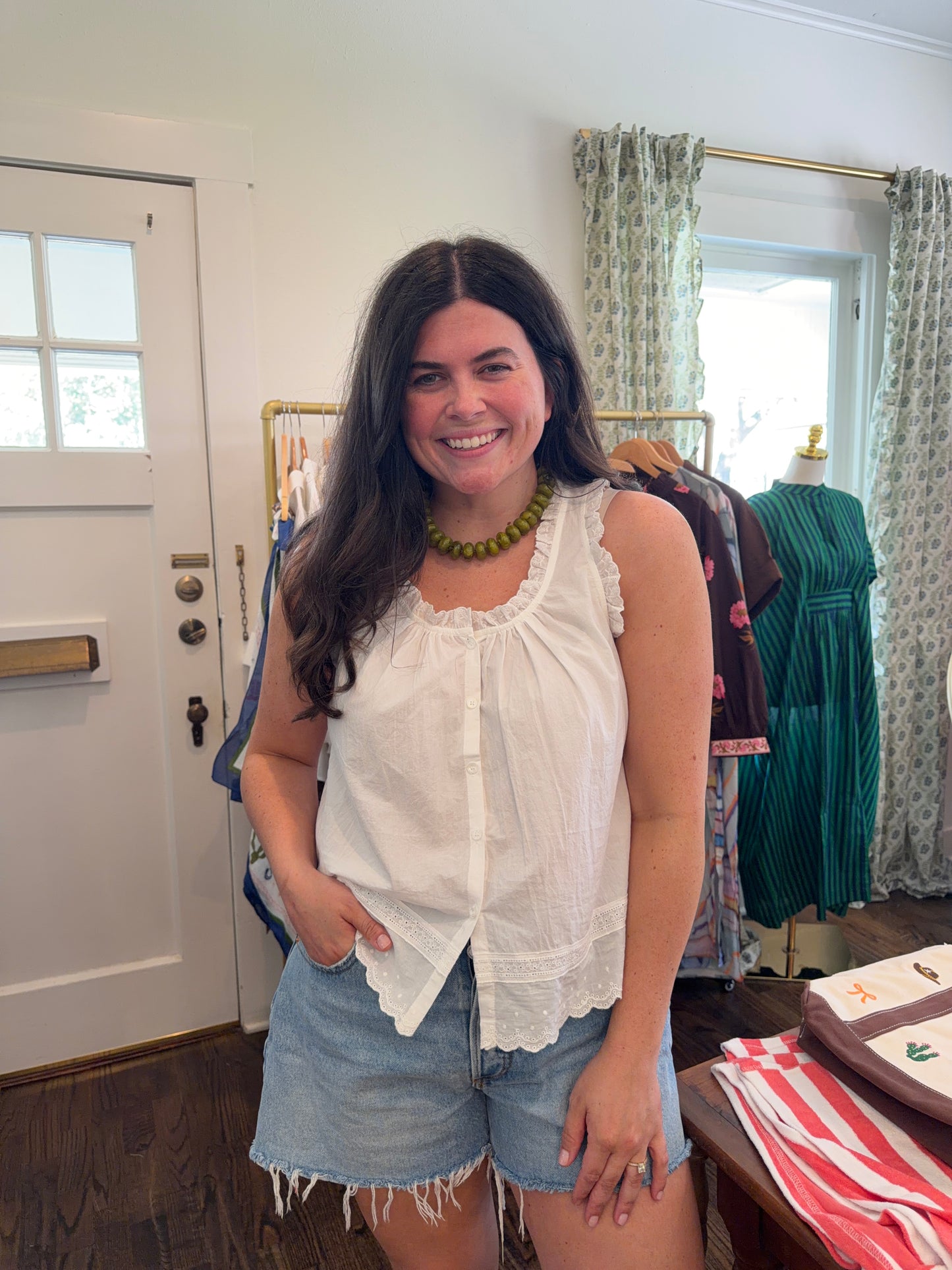 Eyelet Ruffle Blouse