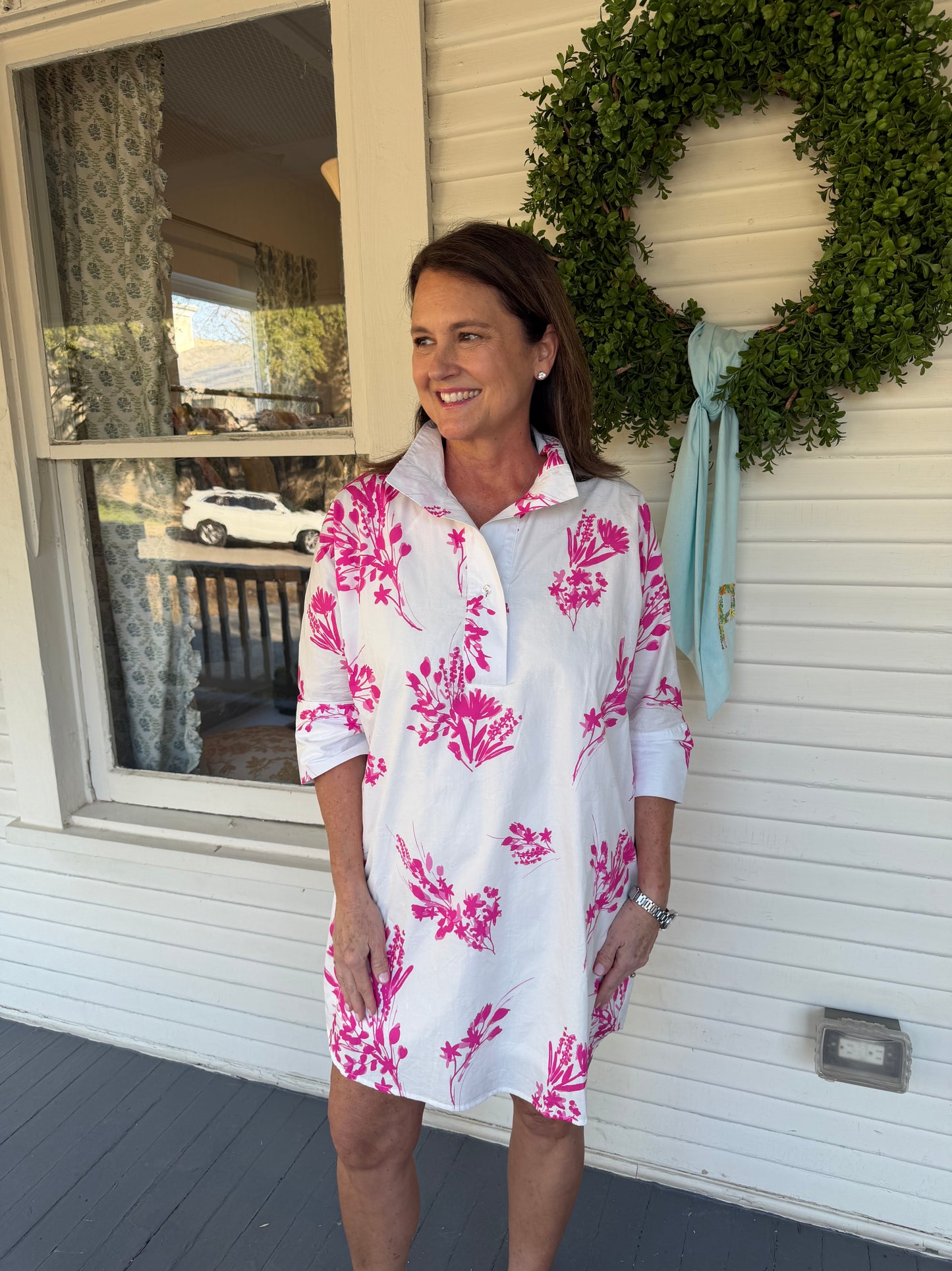 Pink Block Print Dress
