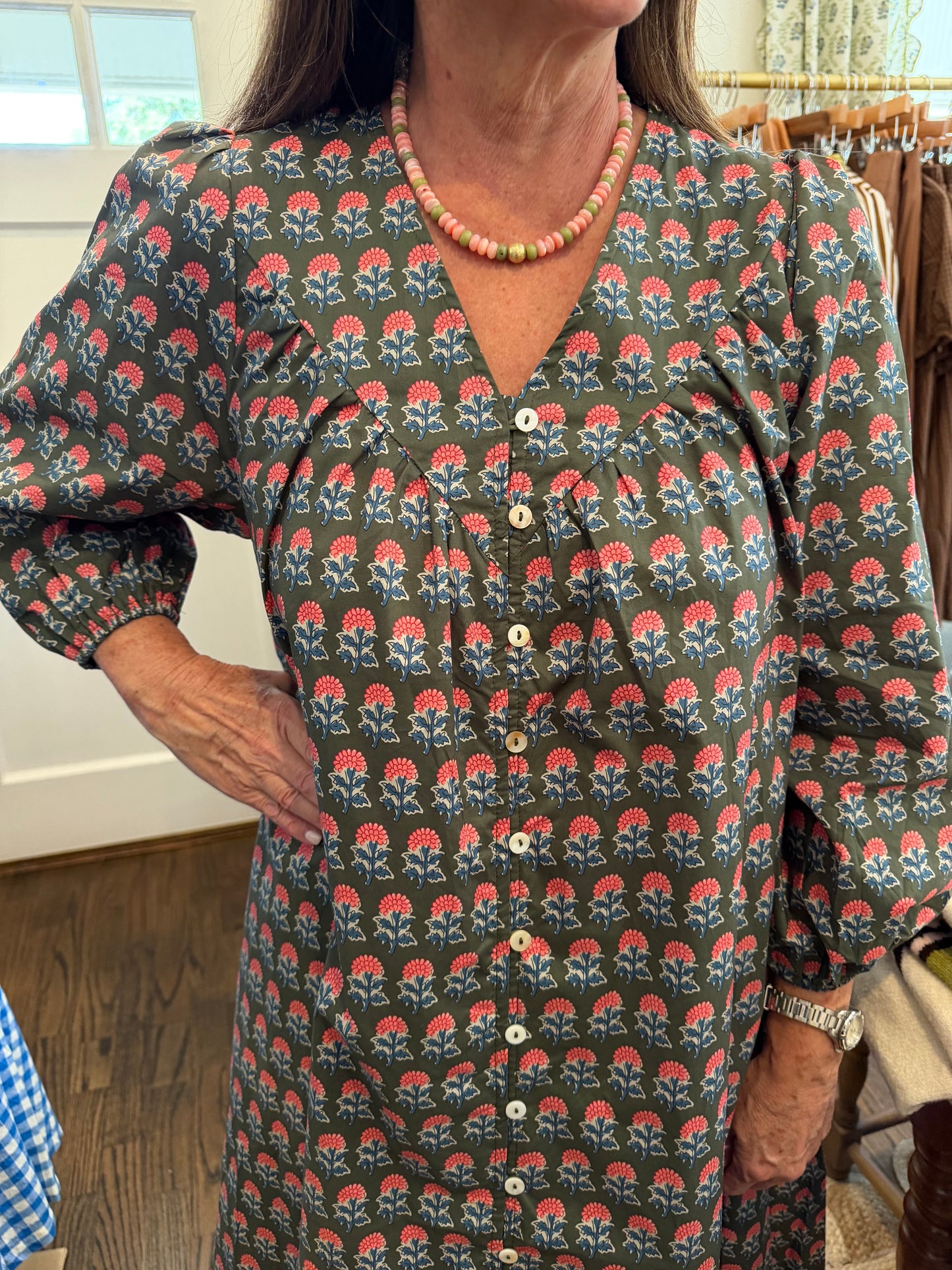 Fall Block Print Midi
