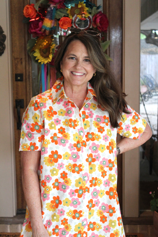 Button Up Floral Dress