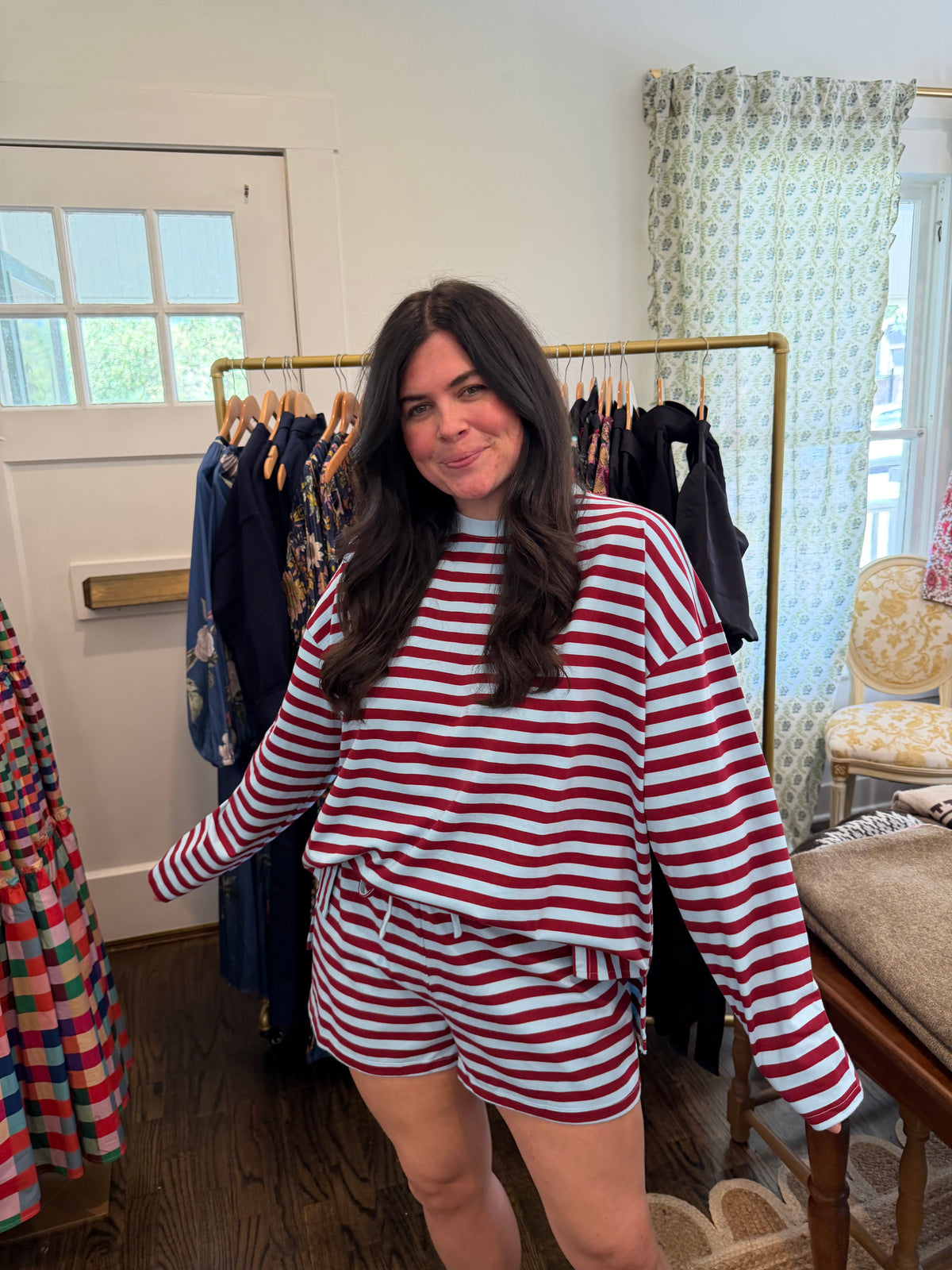 Blue & Burgundy Stripe Set