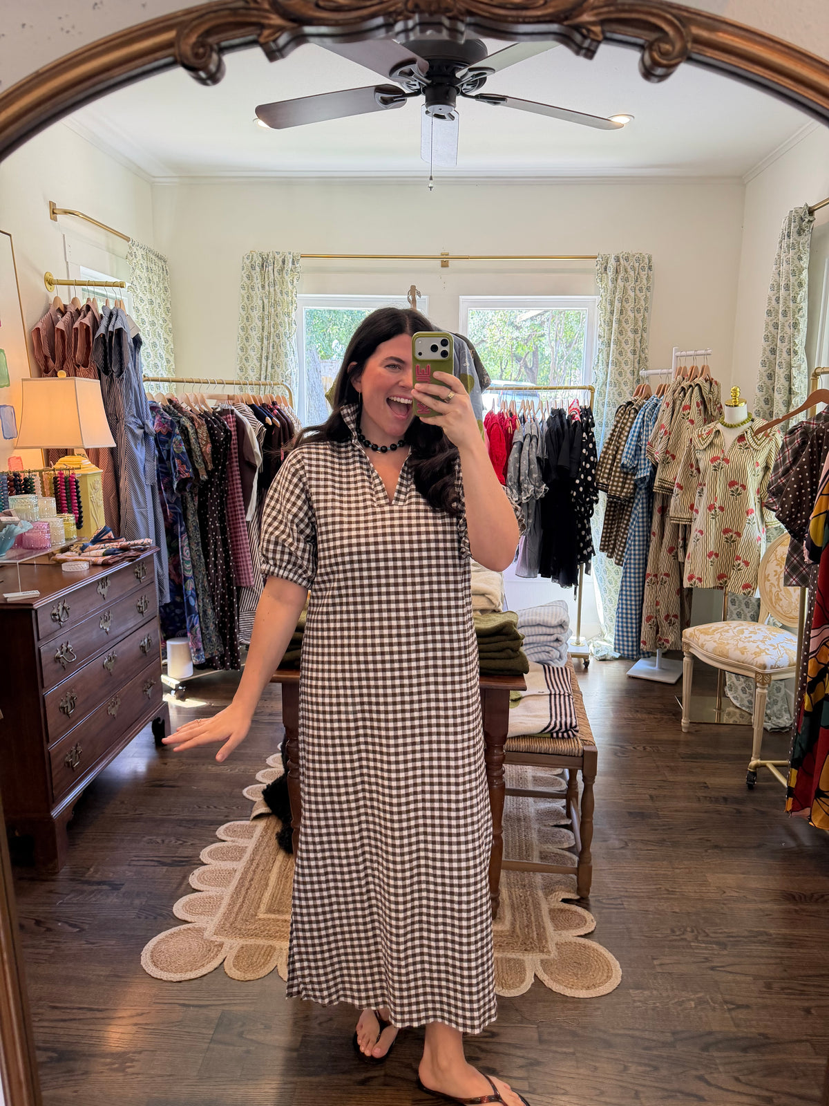 Blakely Gingham Midi Dress