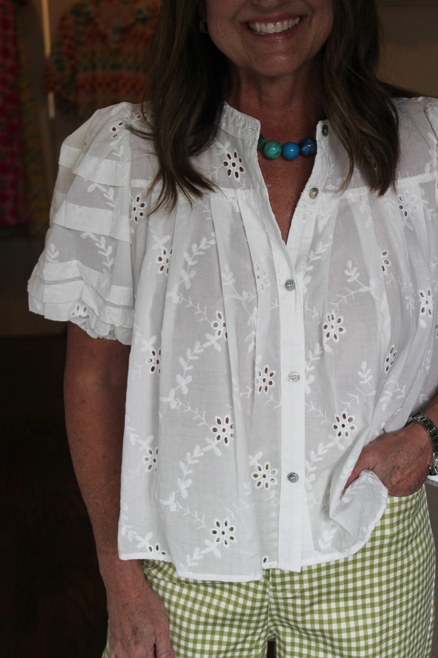 Cotton Eyelet Top