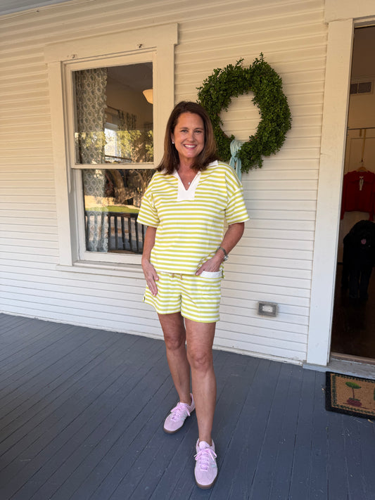 Chartreuse Striped Set