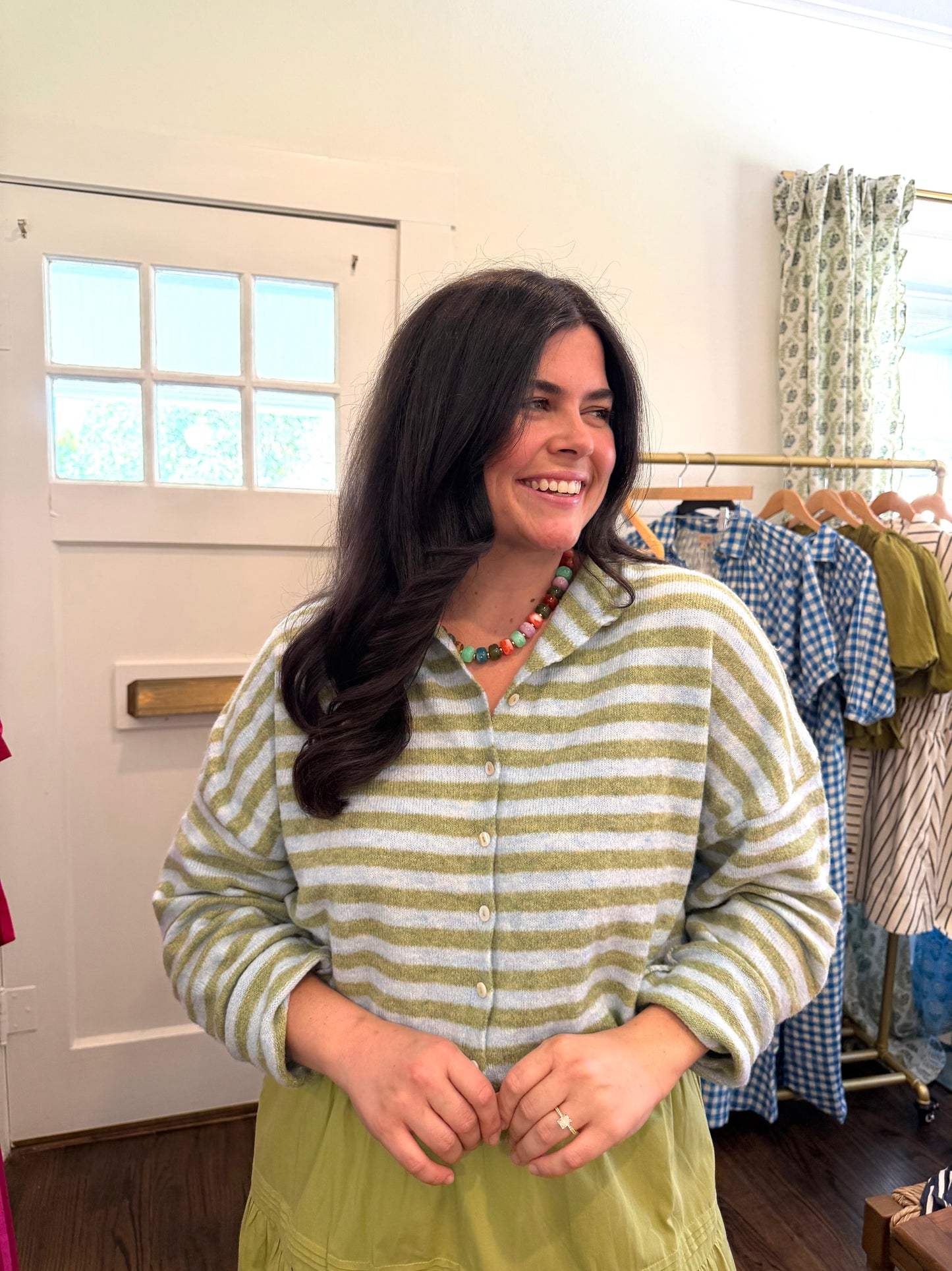 Matcha and Blue Piper Cardigan