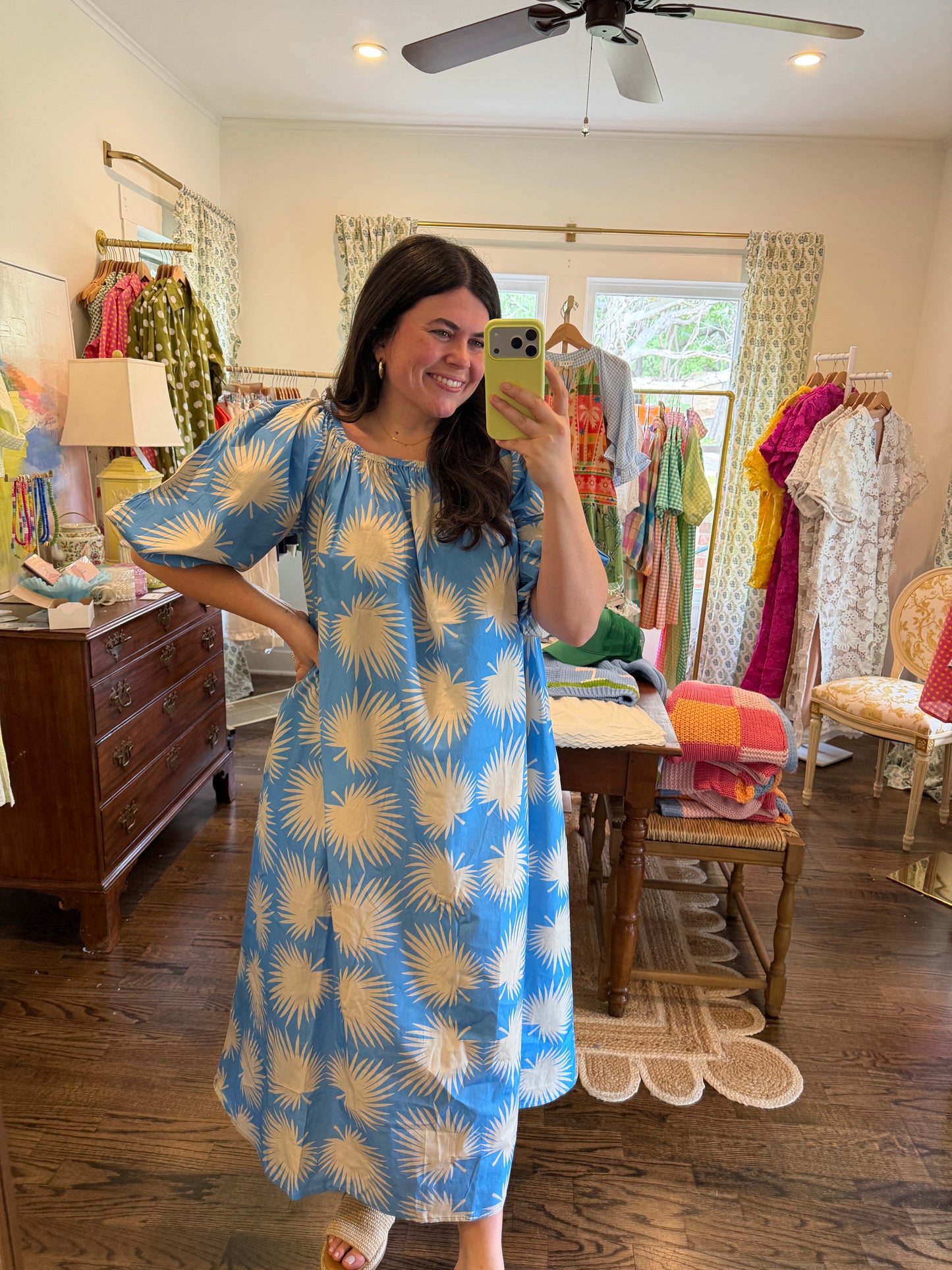 Blue Palm Dress