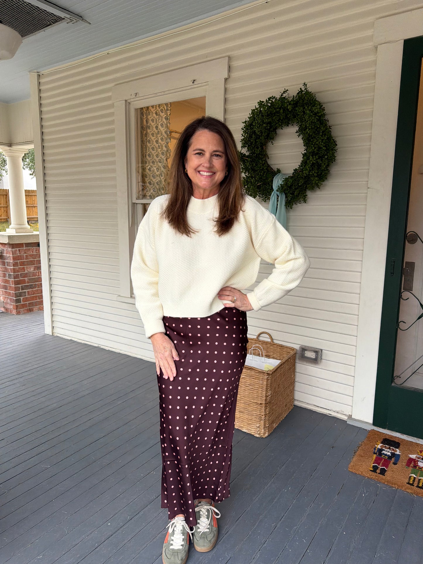 Dotty Satin Skirt
