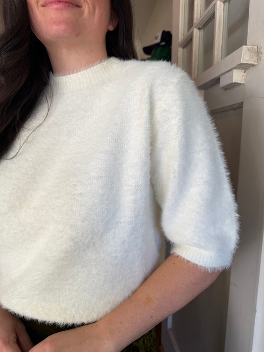 White Teddy Bear Top